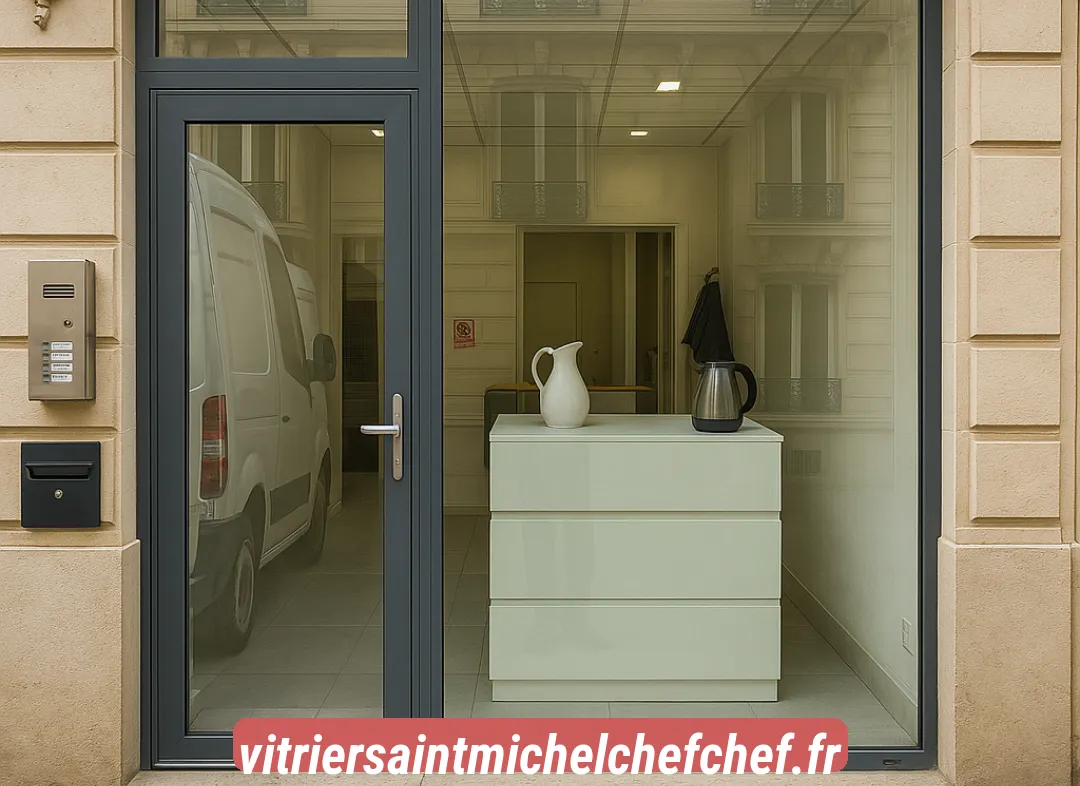 Façade vitrine de magasin en aluminium sur mesure à Saint-Michel-Chef-Chef